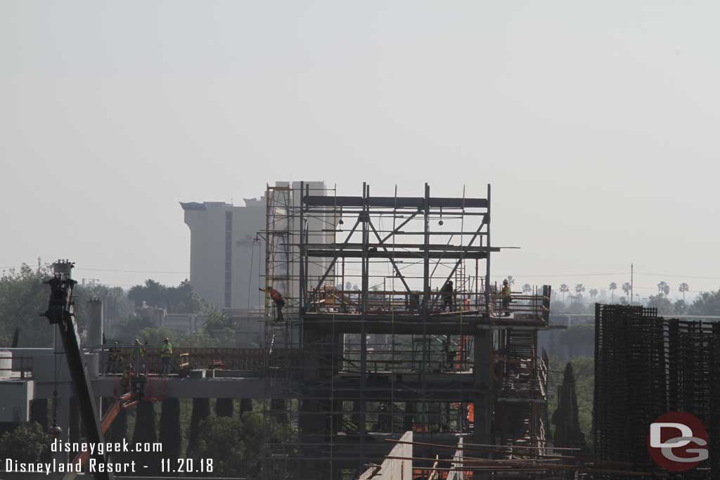 11.20.18 - A closer look.  You can see scaffolding is being constructed around the steel structure.  Will that be for elevators?