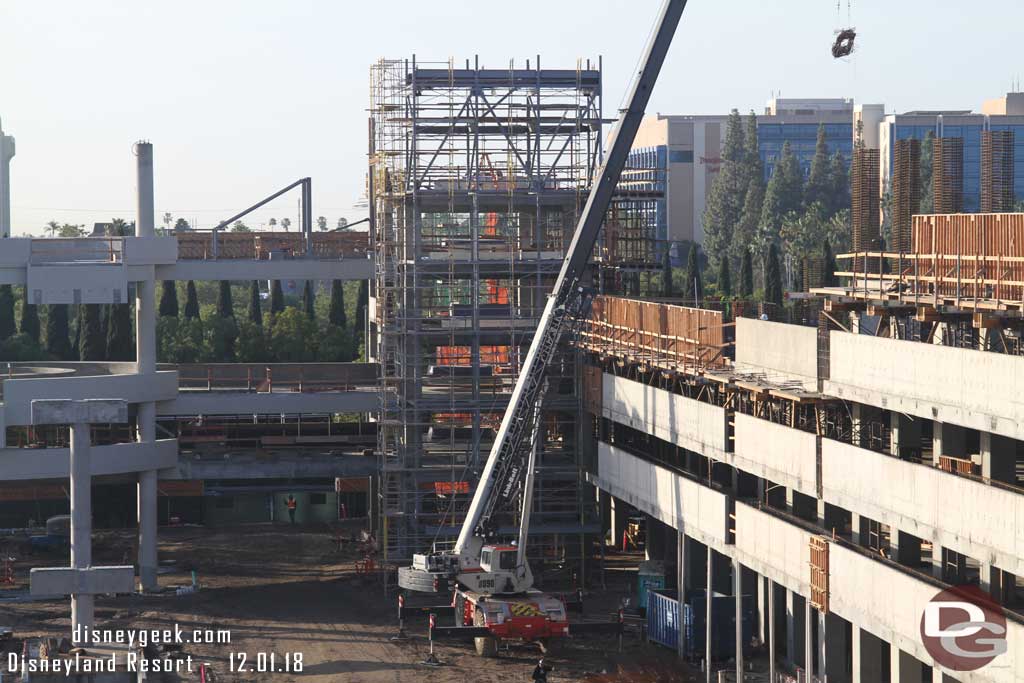 12.01.18 - Scaffolding around the steel structure, assuming this will be the elevators.