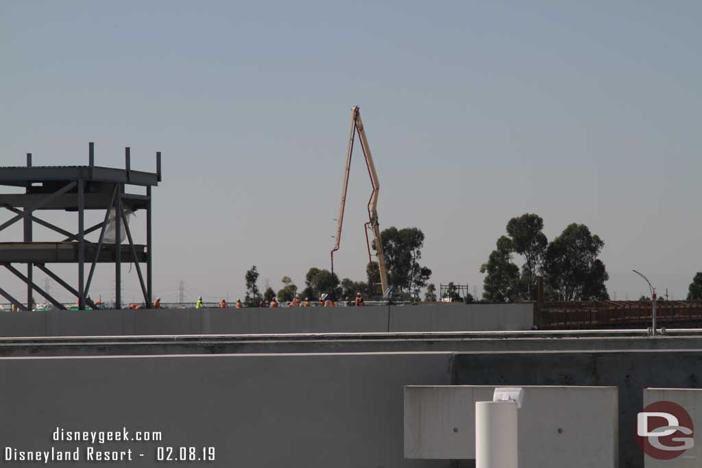 02.08.19 - The boom of a concrete pumper visible. Looked like they were pouring another section of the roof level.