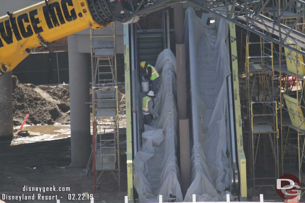 02.22.19 - Crews working on the second floor escalator side structure.