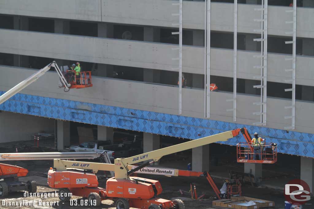 03.08.19 - Crews are installing supports for the exterior design elements