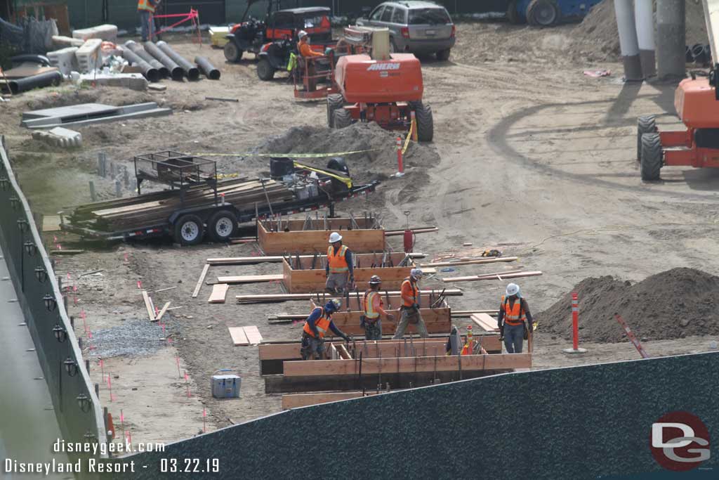 03.22.19 - Crews working on some forms at ground level.  Maybe for the tram unload