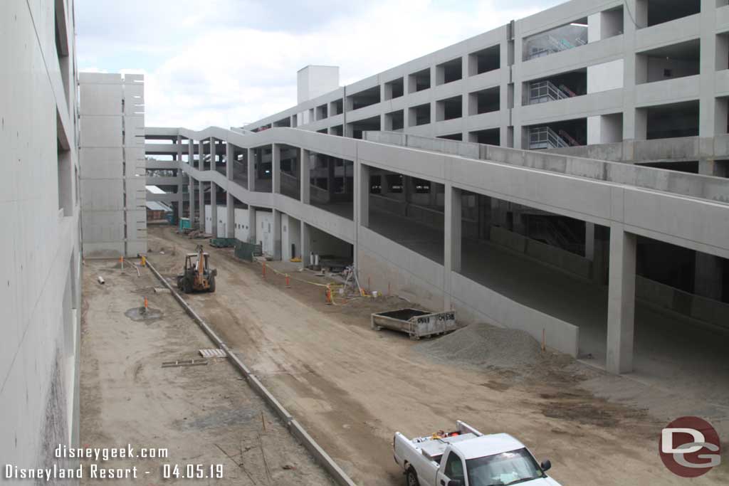 04.05.19 - To the left they are working on the roadway between the two structures.