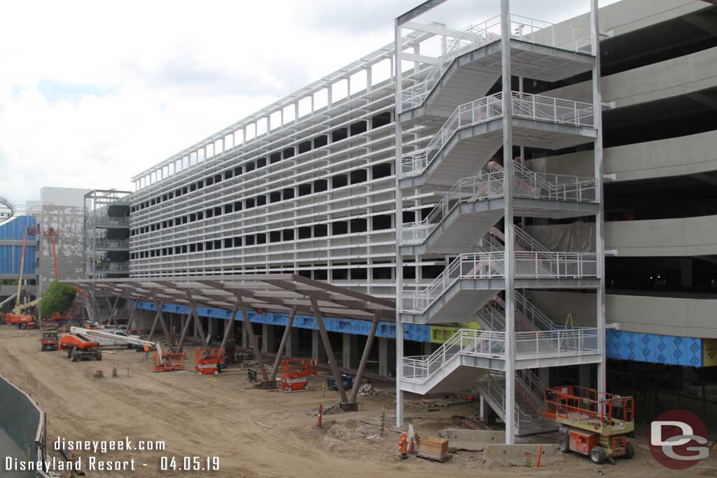 04.05.19 - A steel structure has been installed over where you will walk into the structure to reach security and the tram stop.