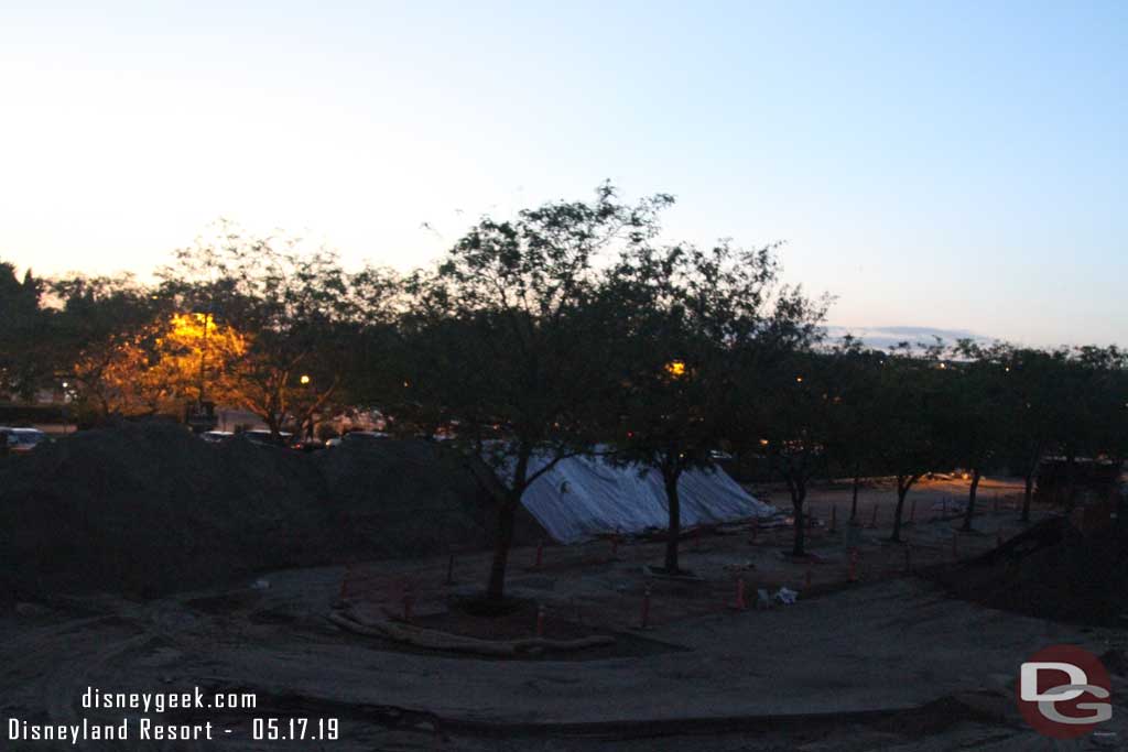 05.17.19 - The section of parking lot parallel & closest to Disneyland Drive has been cleared.  This will be where the walkway will go.