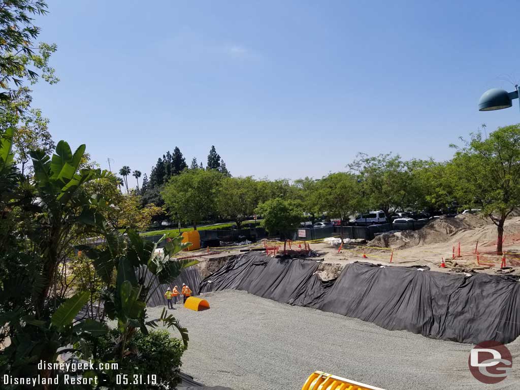 05.31.19 - From the Monorail let us check out the project.  A large pit has been dug closer to the station in the former parking lot.