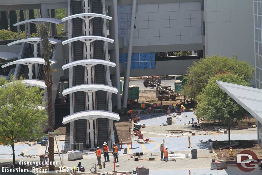 05.31.19 - Panning left pavers have been installed around the escalators.