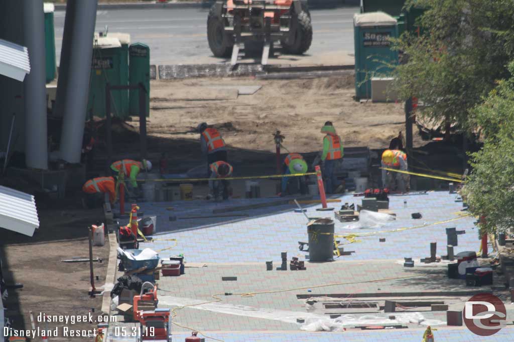 05.31.19 - You can see the start of the fencing just past the supports.  That tramway will be out there.  the forklift is actually out on Magic Way in this picture.