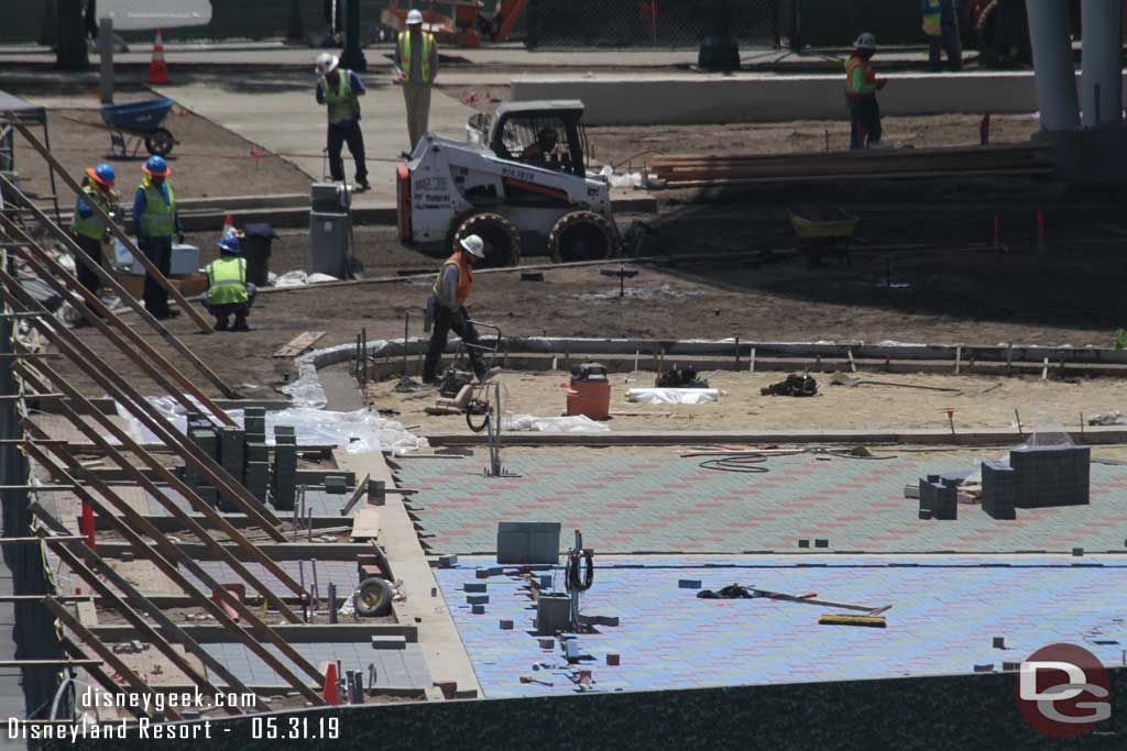 05.31.19 - Here you can see the curbs for the tram way and planters taking shape.