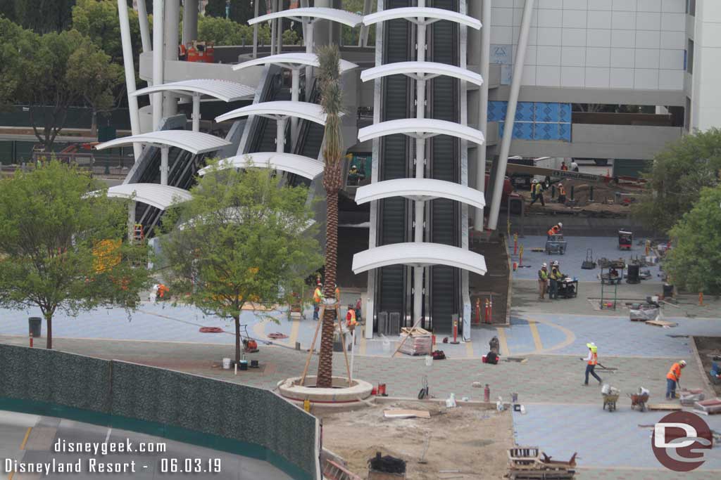 06.03.19 - Pavers installed at the base of the escalators.