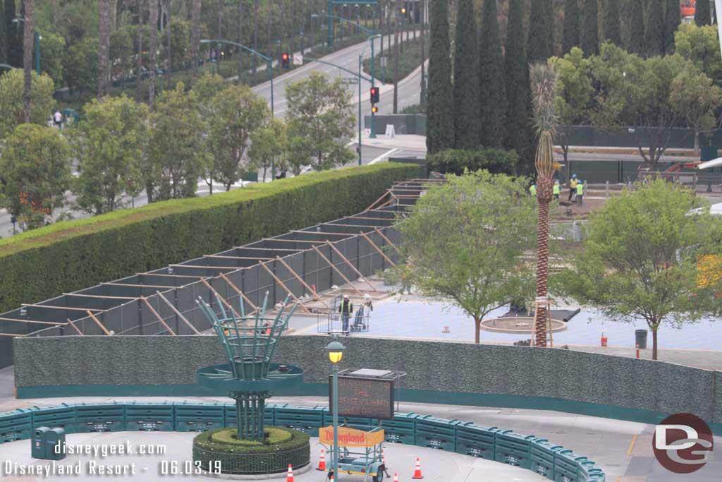 06.03.19 - Crews starting to install fencing at the tram drop off area.