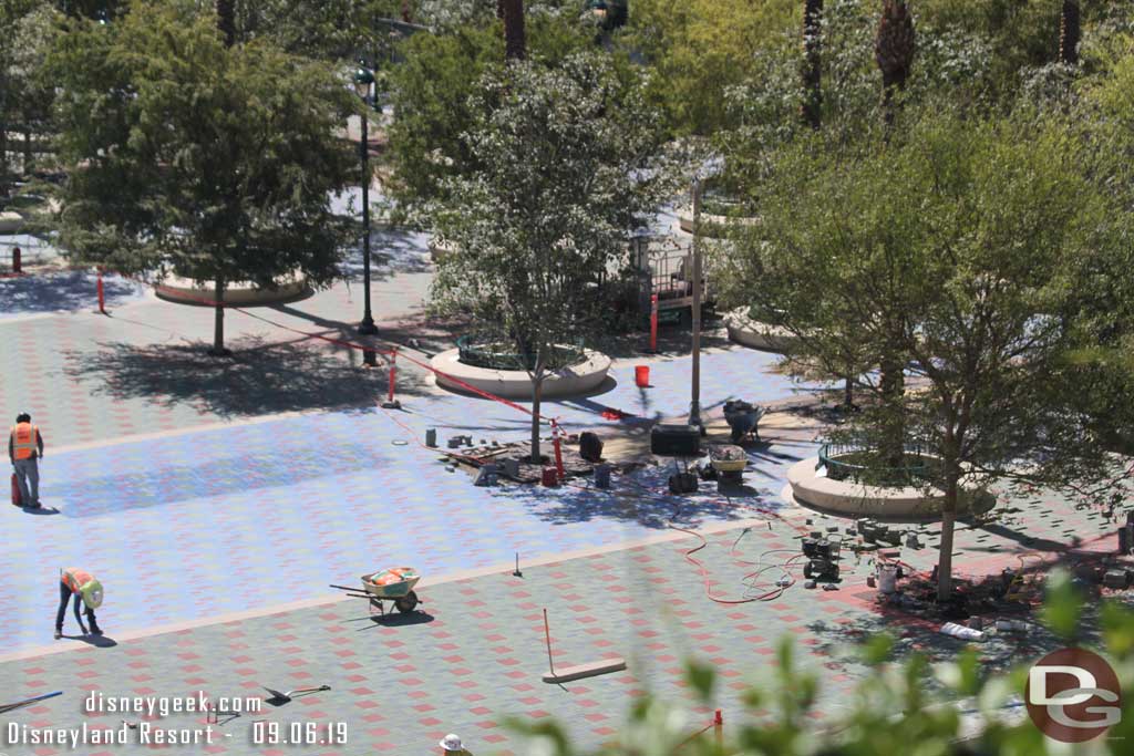 09.06.19 - As you pan toward the security area more pavers are awaiting installation.