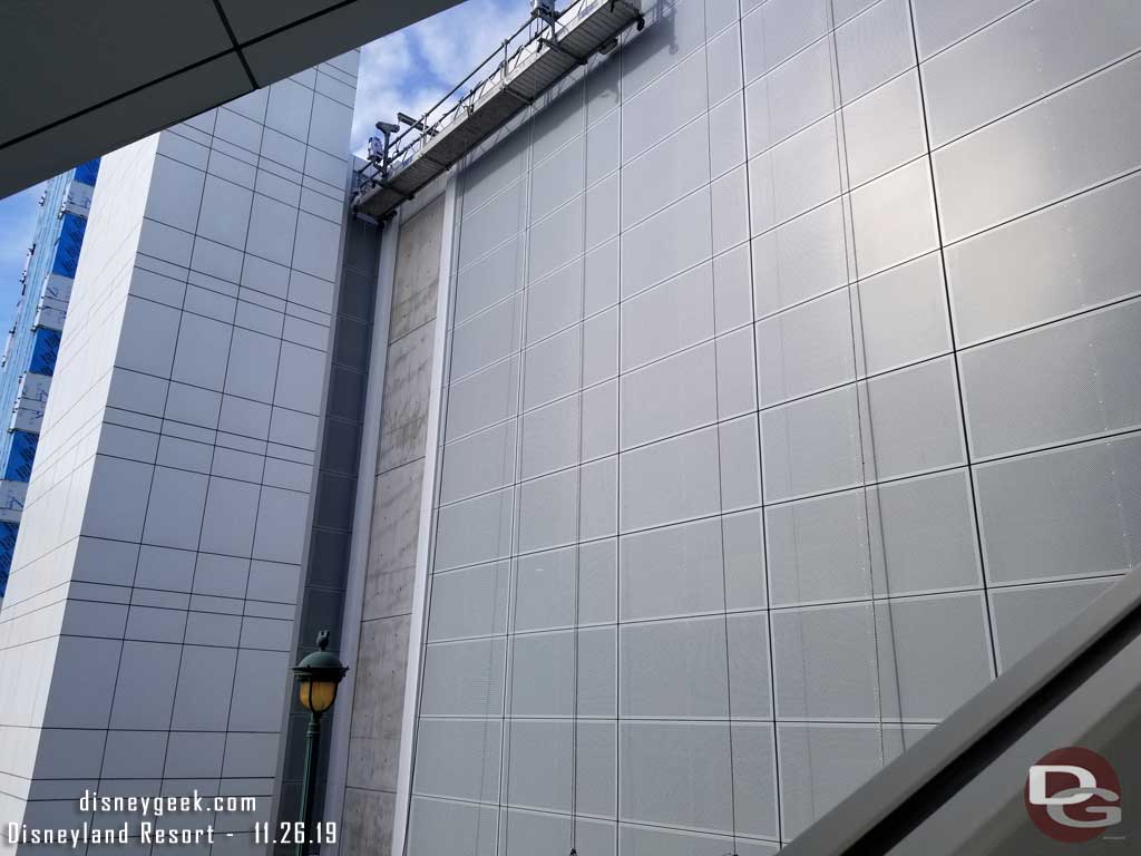 11.26.19 - The metal mesh installation over the restrooms looks complete.