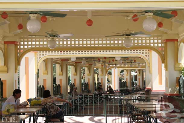 07.02.11 - A look at the covered seating that lines the parade route.