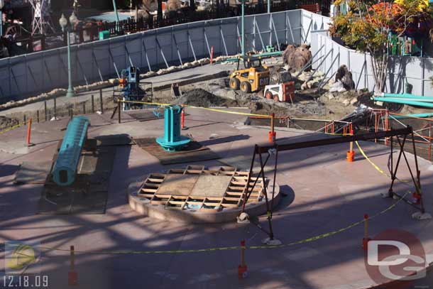 12.18.09 - A wood cover has been placed in the center, best guess is to protect it during construction.