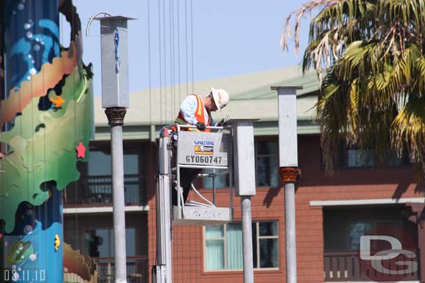 03.11.10 - Working on one of the pillars.. looks like possible electrical conduit