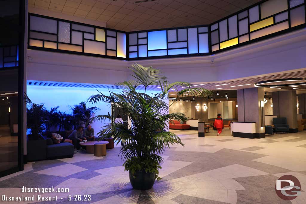 05.26.23 - The lobby of the hotel is open but a lot of details and work appear left to do.