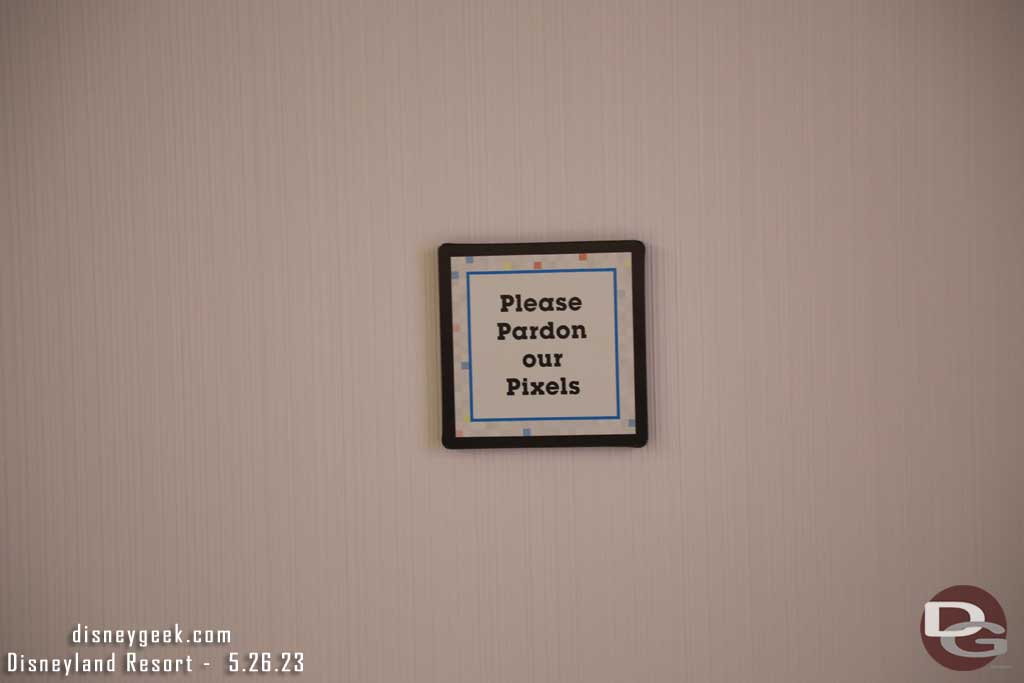 05.26.23 - A number of signs like this around the lobby.  Guessing artwork is coming to the plain walls.