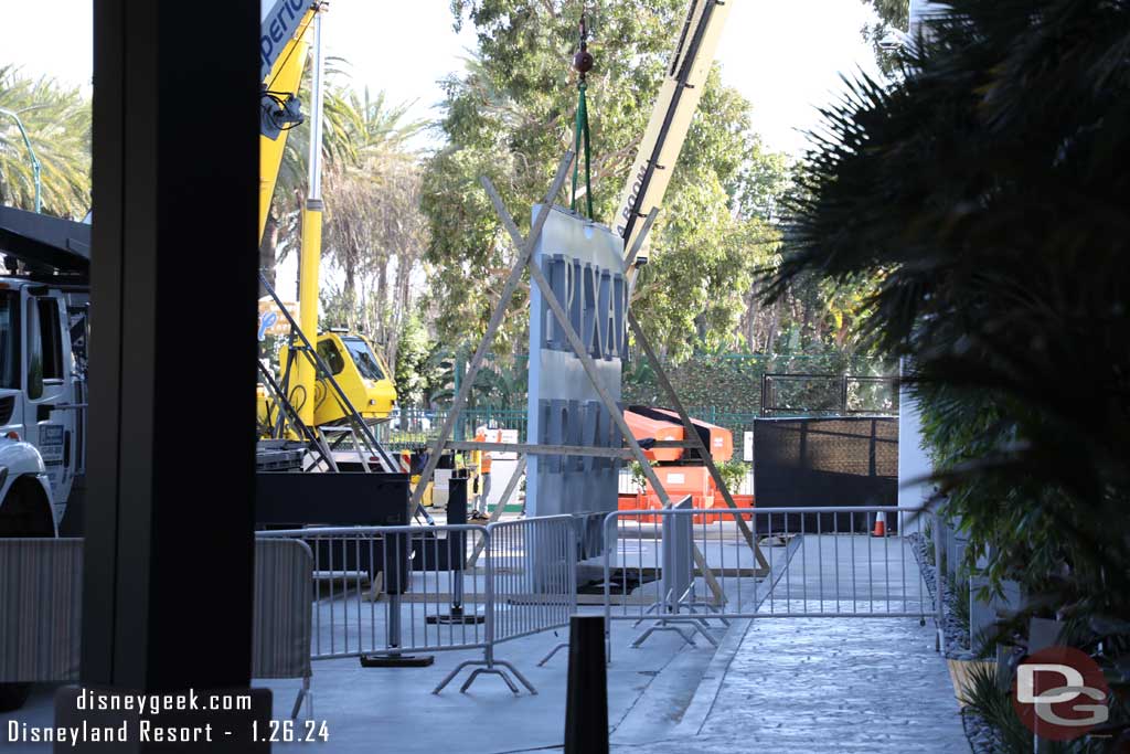 01.26.24 - The south side sign waiting to be hoisted into place.