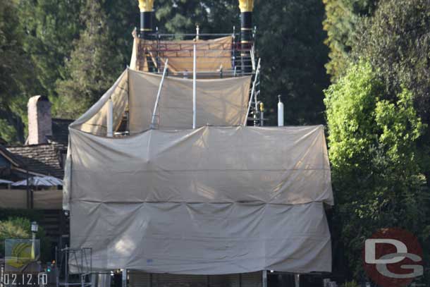 02.12.10 - Tarps and scaffolding are up around the Mark Twain