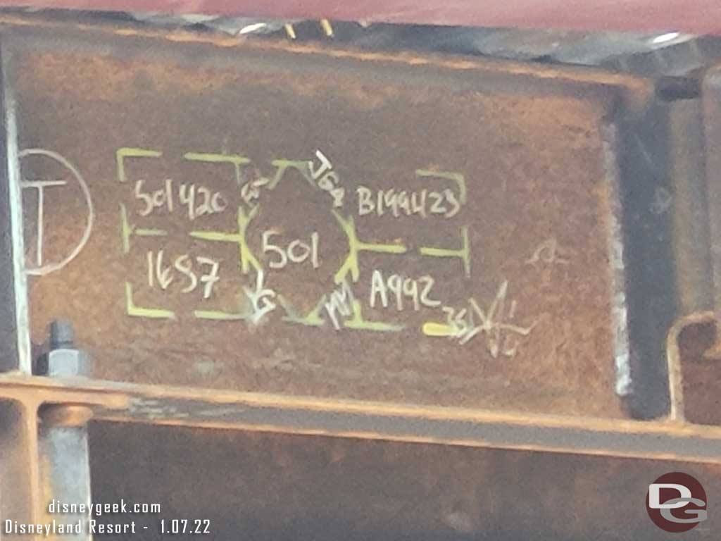 1.07.22 - A closer look at some of the writing on the steel.