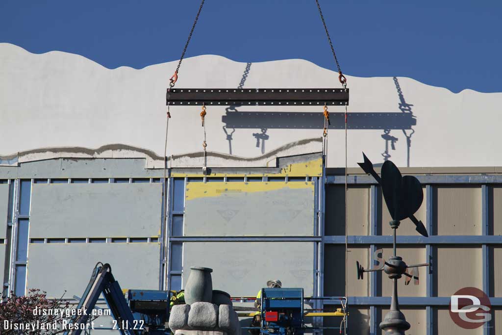 2.11.22 - Crews were hoisting and installing panels on the steel supports this week in Toontown.