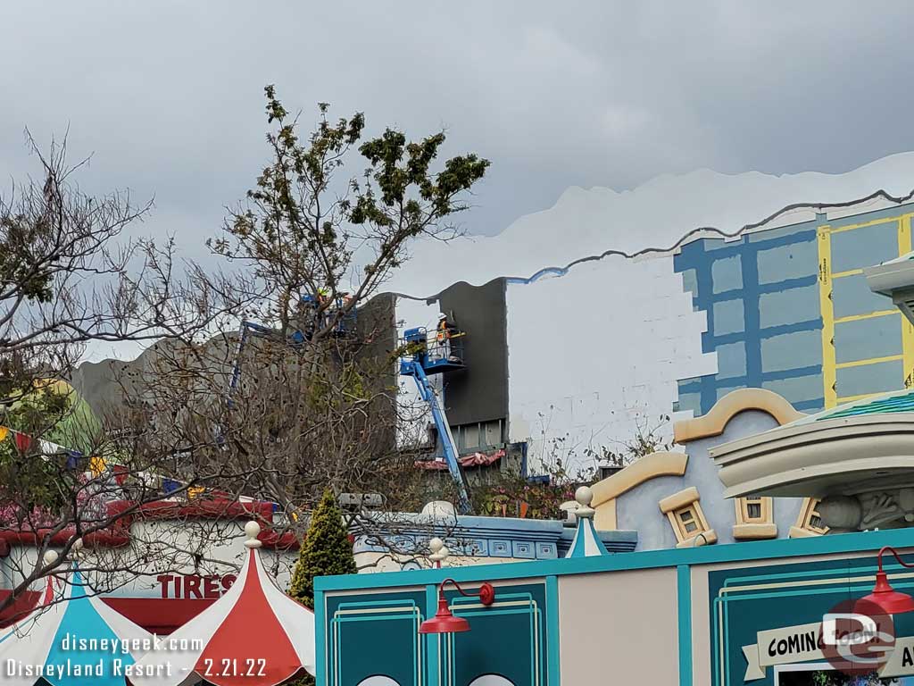 2.21.22 - Crews were on lifts behind Minnie's house working on the hills.