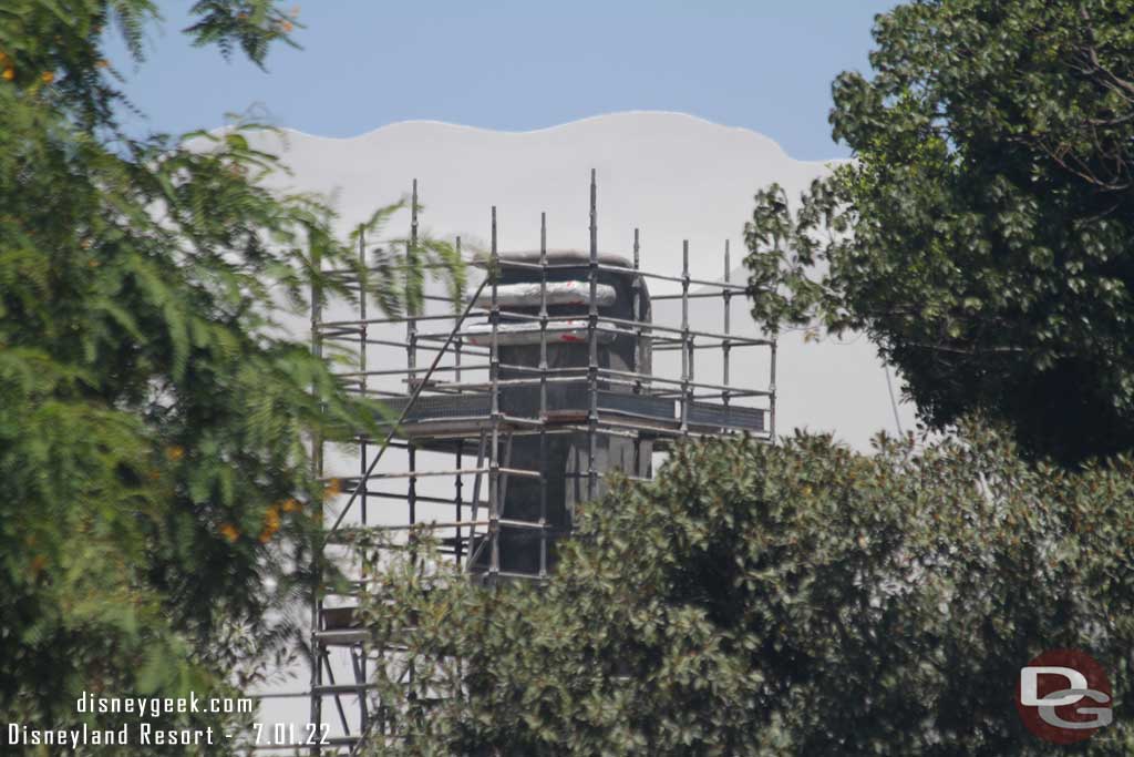 7.01.22 - The El Capitoon through the trees.  Beyond it the hills of Toontown.  That is all you can see now a days, but you can see a little progress since last visit.