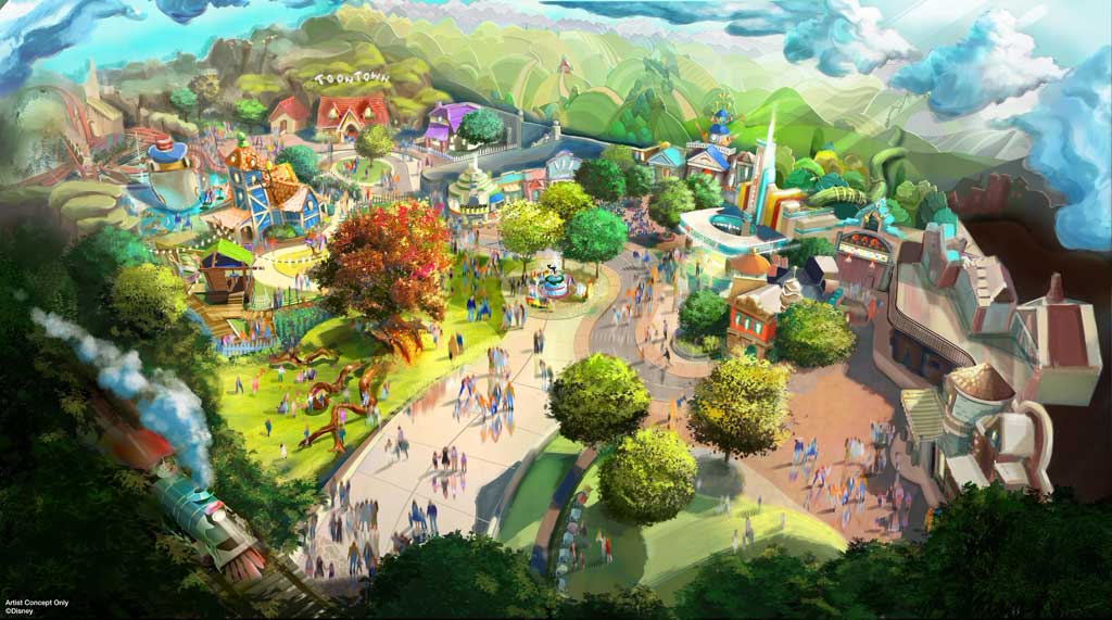 11.15.21 - Concept art for the overall Toontown Renovation. The land will close March 9, 2021
