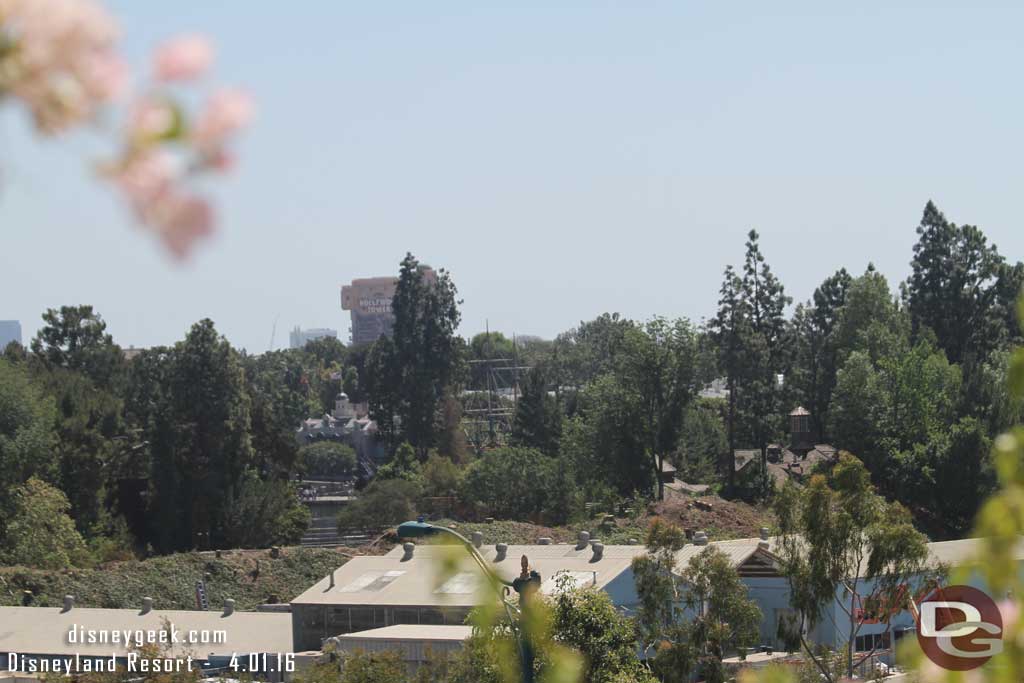 4.01.16 - Looking toward the park you can clearly see into Critter Country on the right and New Orleans Square staright ahead