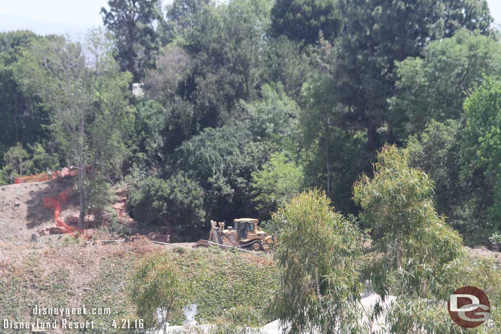 4.21.16 - The cabin and tree house are no longer on the river bank and a bulldozer was in the area working this afternoon.