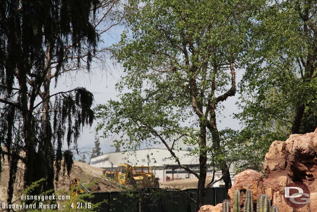 4.21.16 - Moving over to the Big Thunder Trail.  Earthmovers are visible beyond the fenceline.