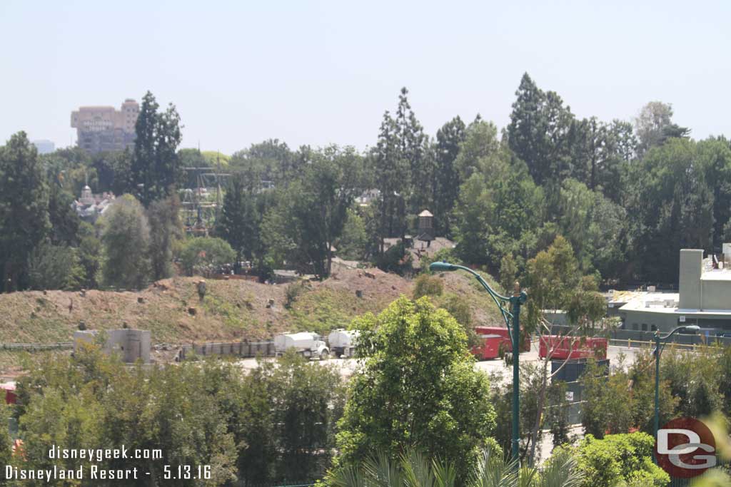 5.13.16 - Looking to the right all the backstage support buildings have been cleared, the building on the right is Winnie the Pooh.