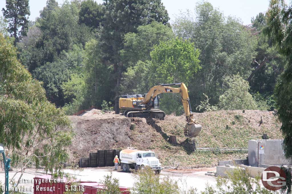 5.13.16 - Removing the vegetation and other debris from the old berm.