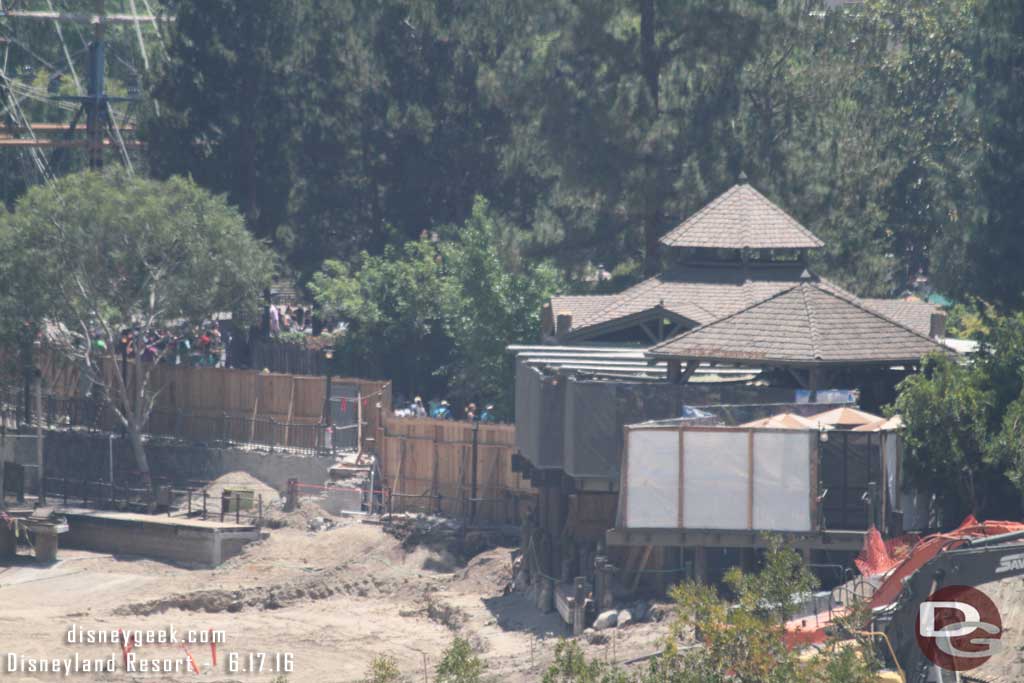 6.17.16 - The Hungry Bear.  Notice they have cleared up to the dining area.  The stairs that used to offer us a view of the site are now gone.  According to a permit that was pulled for the site they will be rebuilt.