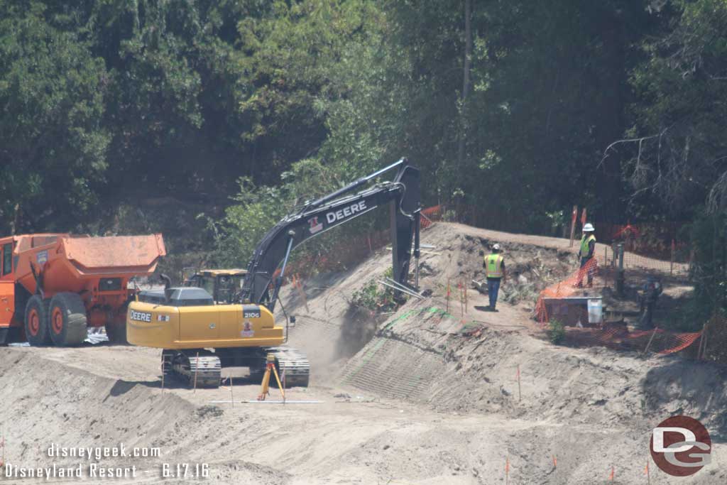 6.17.16 - Still removing some dirt on the island as they continue to work. Wonder if this is where the Cabin is being relocated to. In the Concept art it is near the point.