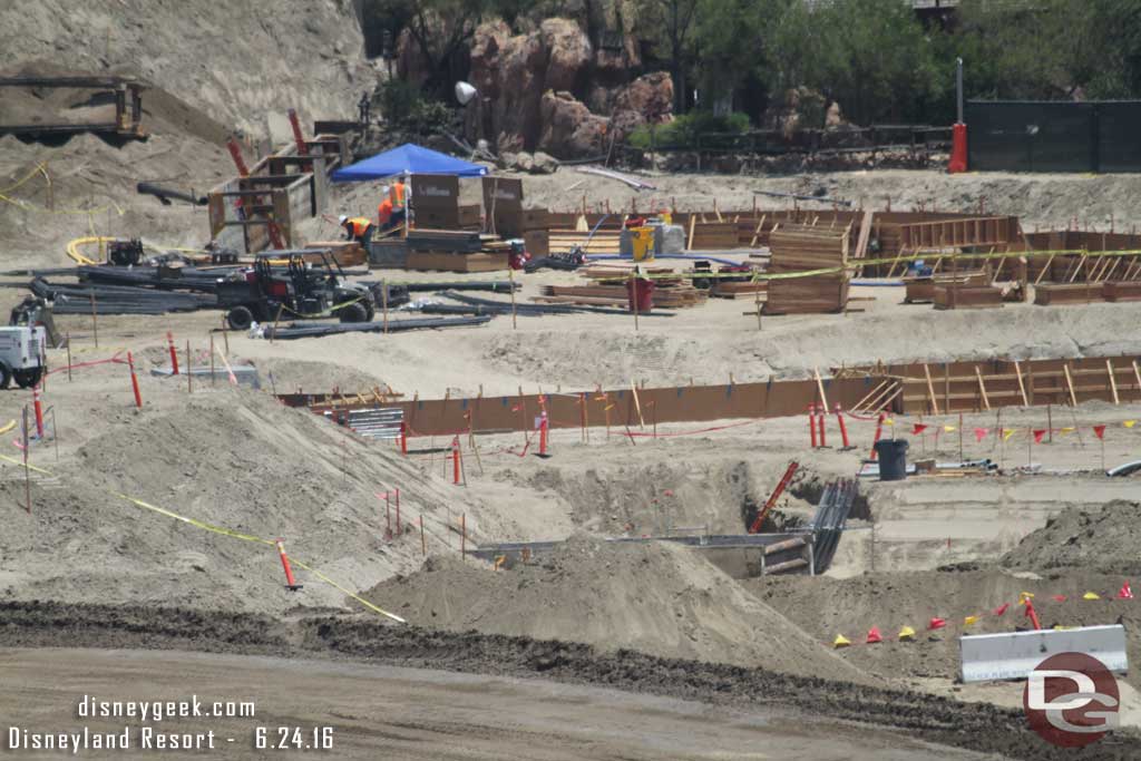 6.24.16 - Looks like some conduit in the ground and temporary retaining walls where they are working.