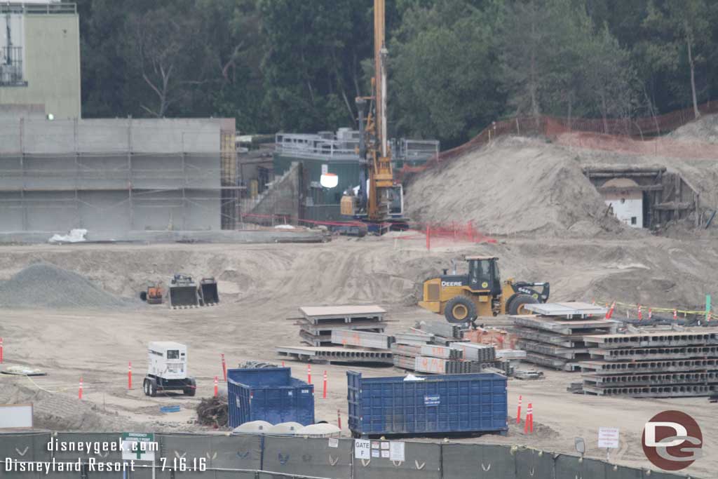 7.16.16 - Looks like they are drilling holes in the back. Maybe for the steel beams?