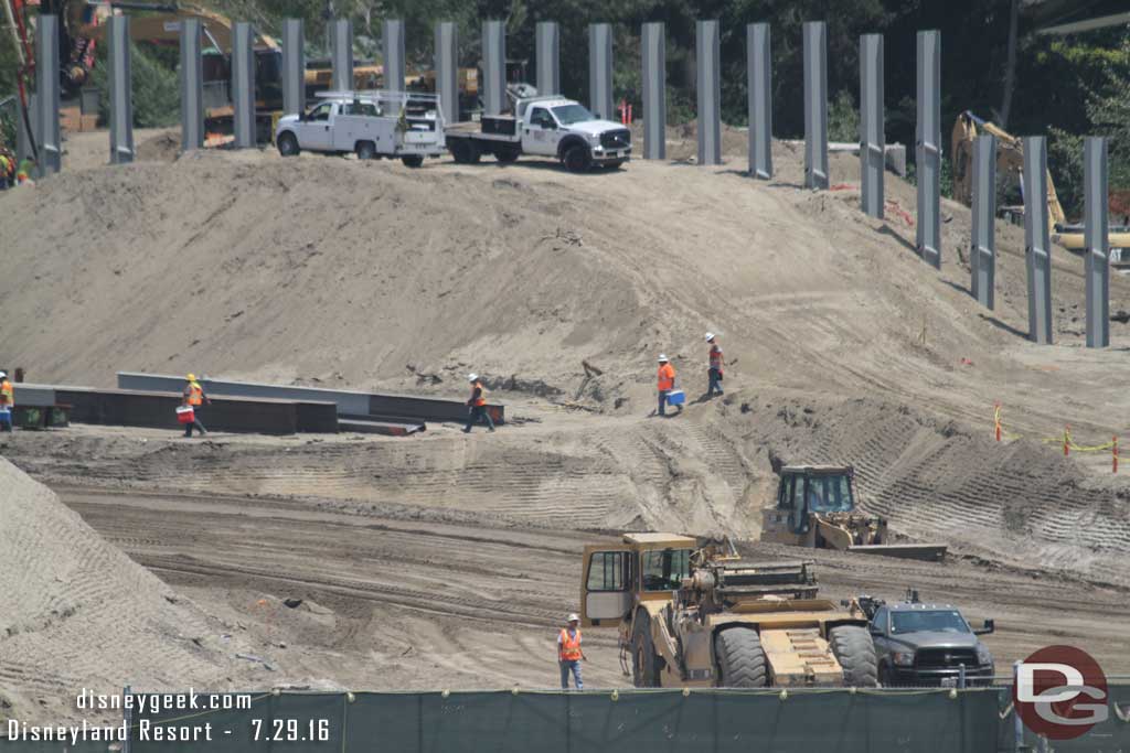 7.29.16 - Noticed a large trench being dug at the base of the hill with the beams.