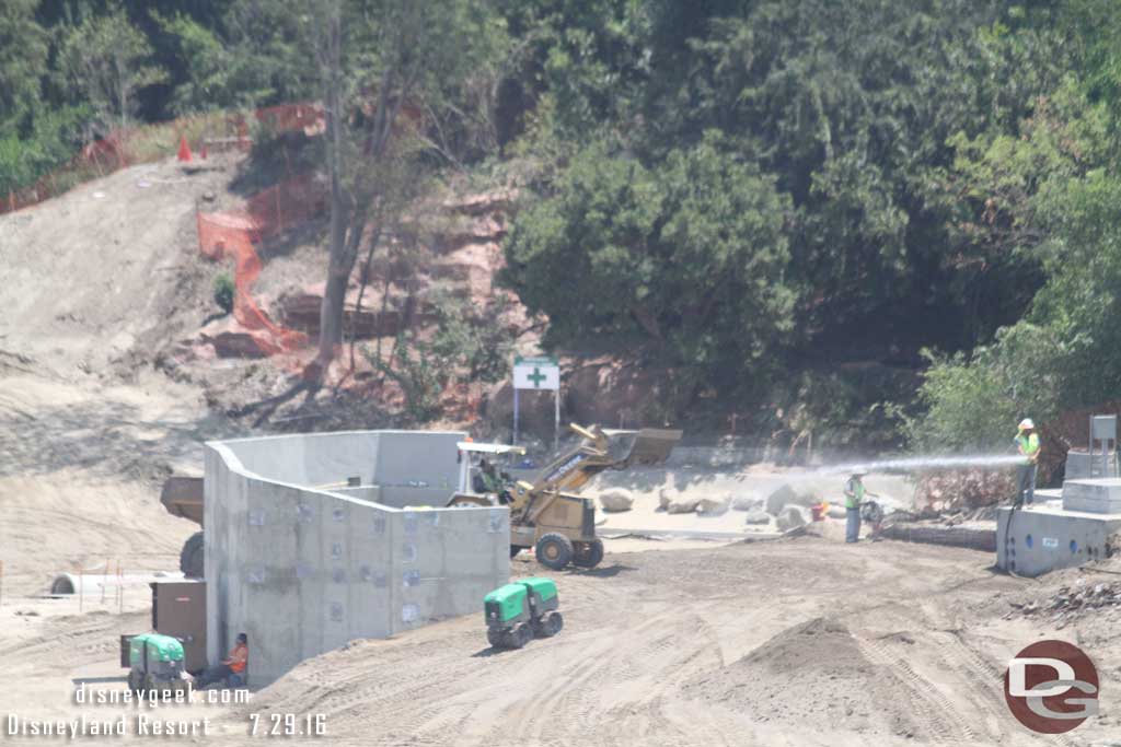 7.29.16 - They were bringing in dirt and compacting it against the new wall.