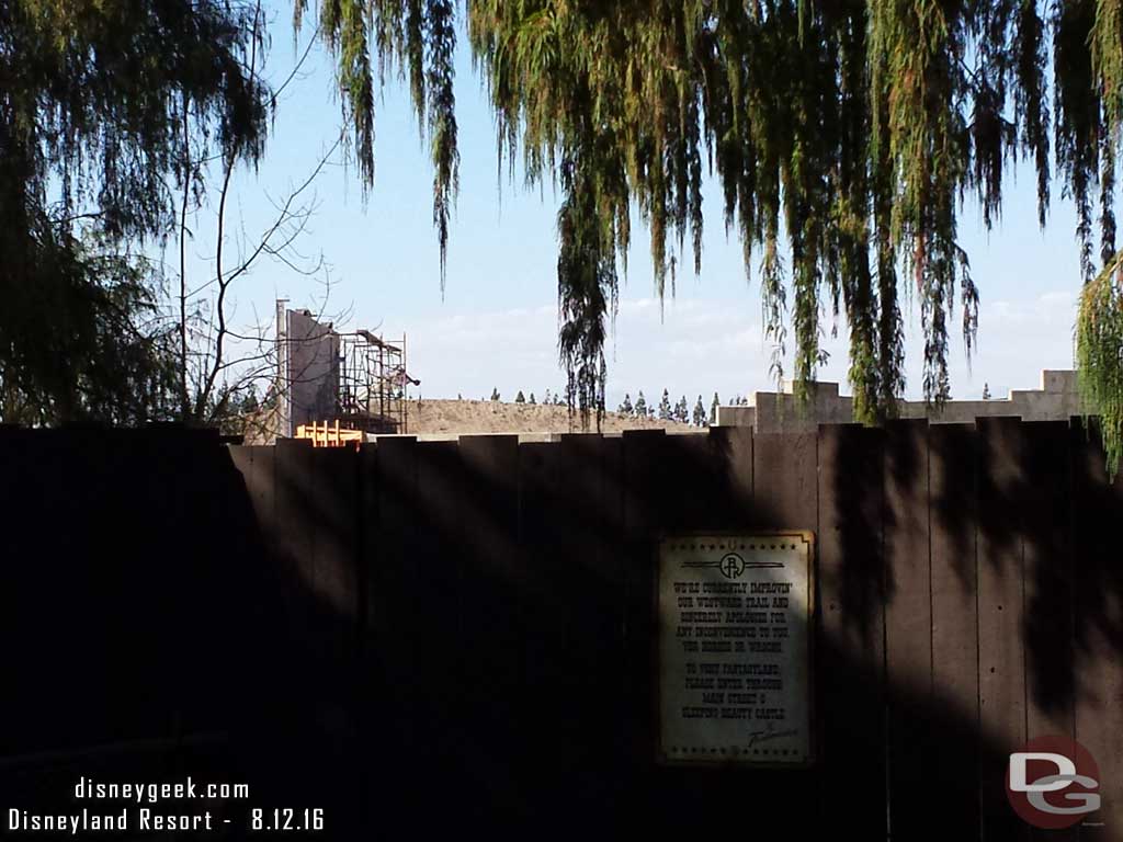 8.12.16 - A new wall is going up on the left of the walkway.