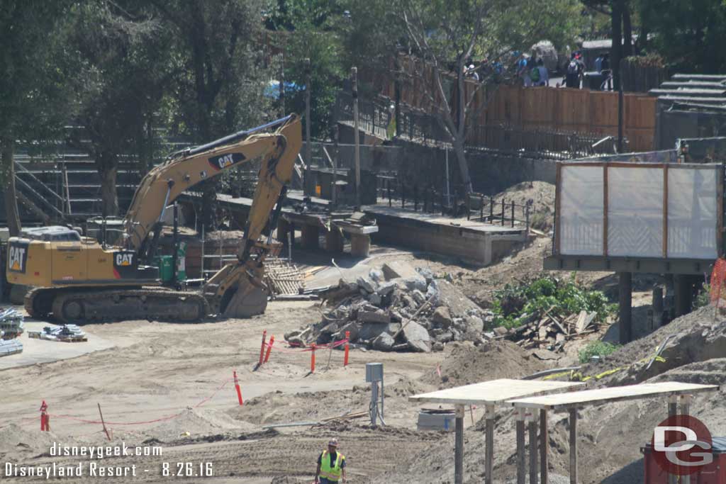 8.26.16 - A closer look reveals they have removed the old stairs and ramp that led to the lower level of the Hungry Bear and Restrooms.