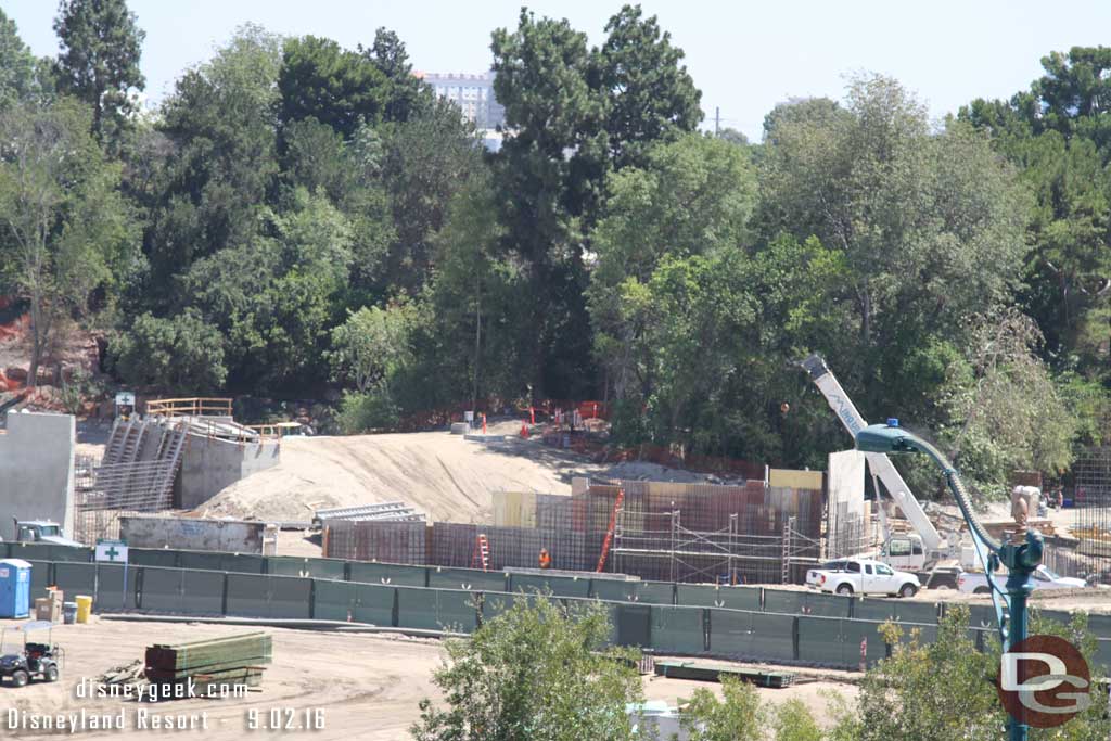 9.02.16 - A new wall going up along the Rivers of America.