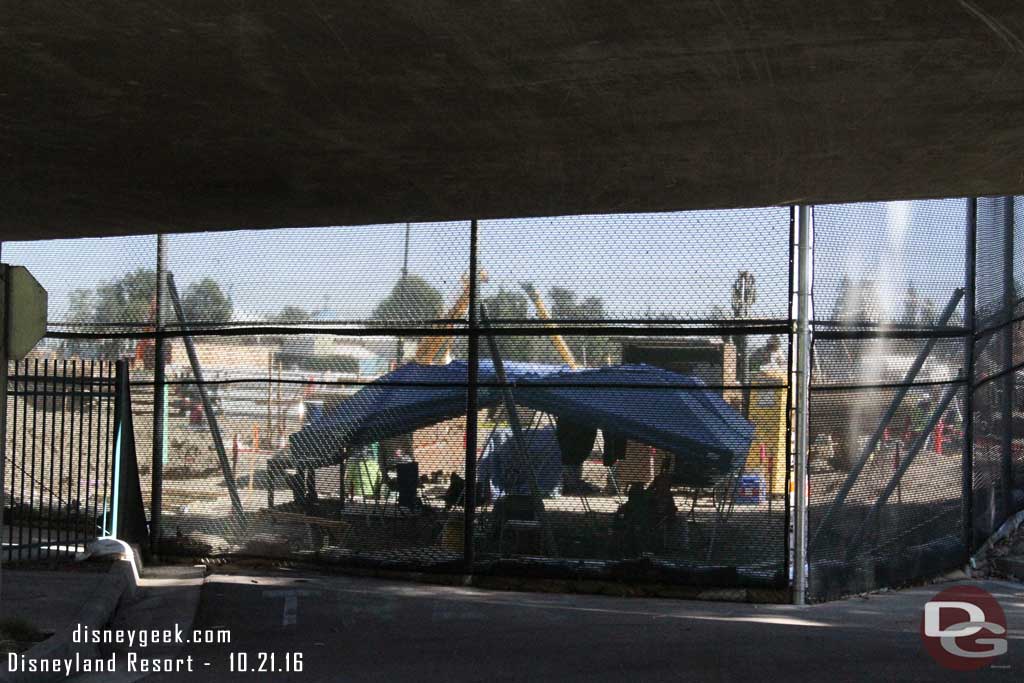 10.21.16 - From ground level onboard the tram.  Looks like conduit work going on.