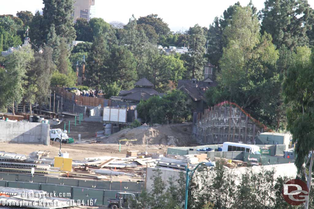 11.04.16 - Dirt has been removed and the new retaining wall holding back the old berm near where the train will exit Critter Country.