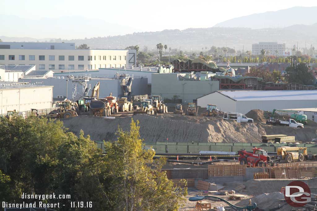 11.19.16 - The mound of dirt continues to shrink and reveal Toontown and other backstage buildings behind it again.