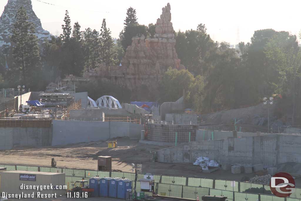 11.19.16 - The wall along the Rivers of America that will support the rock work is still taking shape.