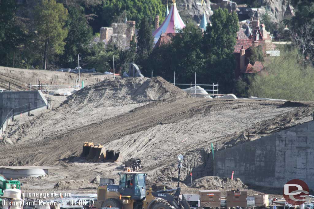 1.06.17 - More dirt being moved around between the Fantasyland and Frontierland entrances.