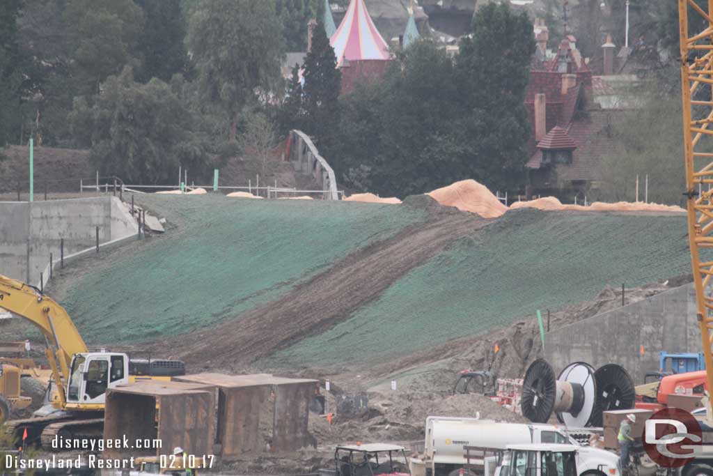 2.10.17 - A closer look at the hill.  The middle looks to be a temporary roadway.