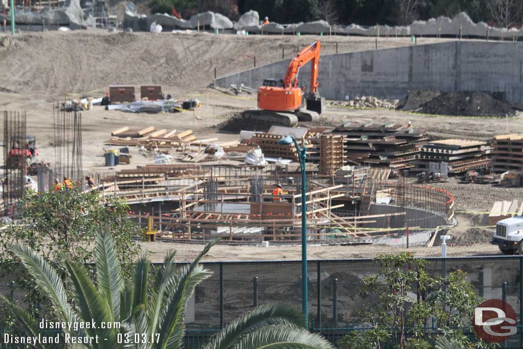 3.03.17 - The round structure at the end of the large show building has reached ground level.